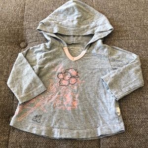 BURTS BEES BABY 3-6 Mth Girls Hooded Shirt